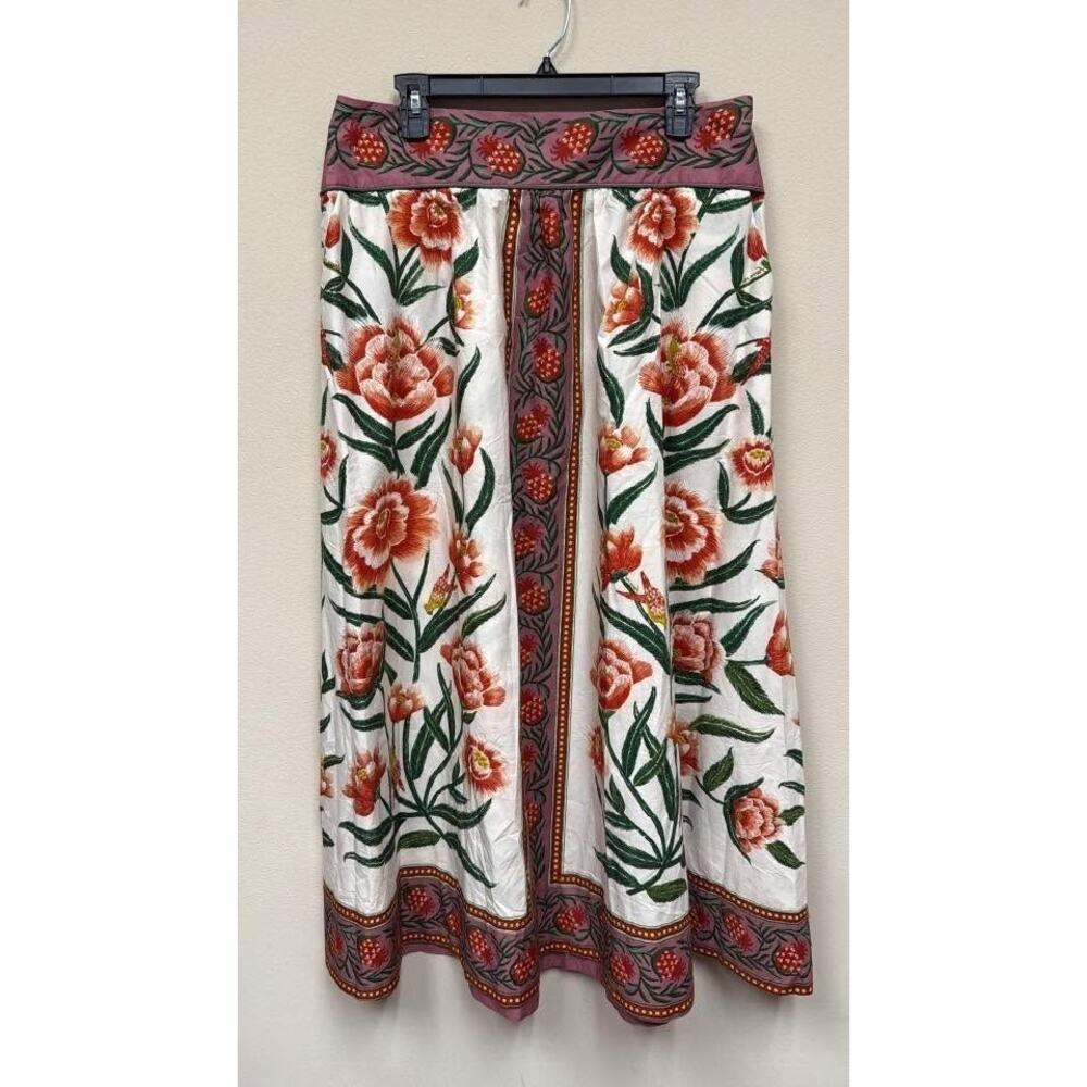 FARM RIO Ainika Delicate Floral Midi Skirt Size L NWT - Picture 5 of 5